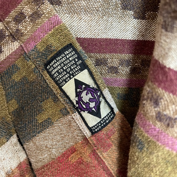 Territory Ahead Southwest Aztec Print Long Sleeve Button-Up Shirt, size ML - Picture 4 of 7